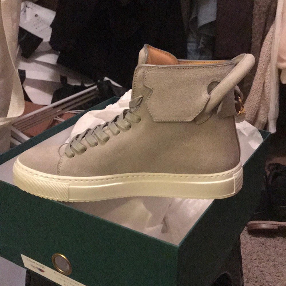 BRAND NEW Buscemi 125mm Gray Suede Size 8 High Top Sneakers